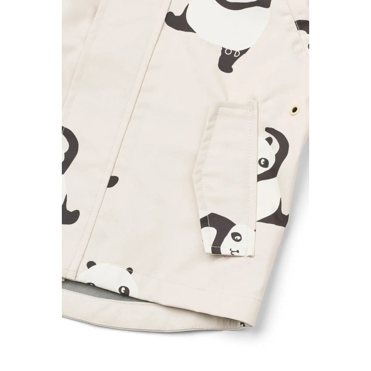 Beige Regenbekleidungsset Manu mit Panda-Print aus recyceltem Polyester