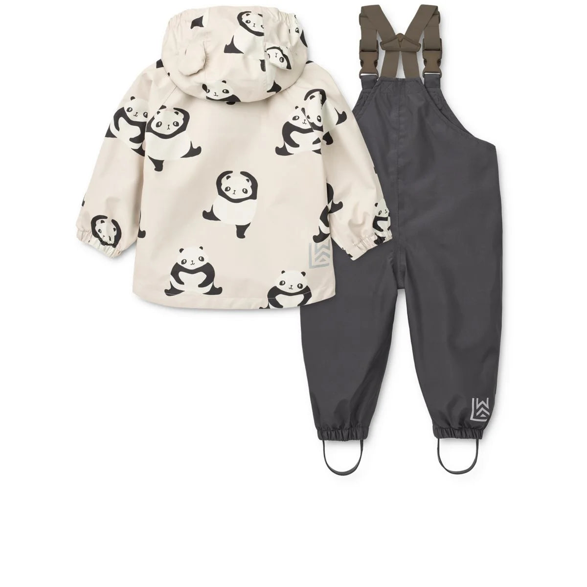 Liewood Regenbekleidungsset Manu Panda Sandy in recyceltem Polyester