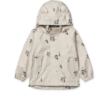 Beige kapuzenjacke mit floralen Mustern im Regenbekleidungsset Manu | Peach Sea shell