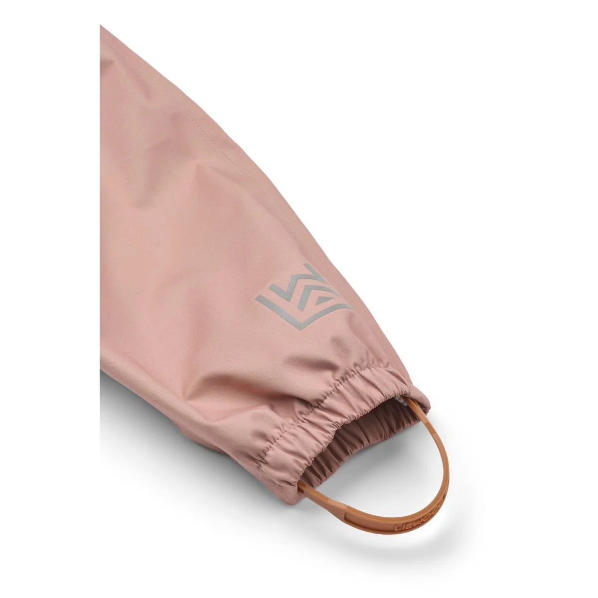 Pink Stoffärmel mit elastischem Bündchen und braunem Schlaufen-Detail für Regenbekleidungsset PEDIA