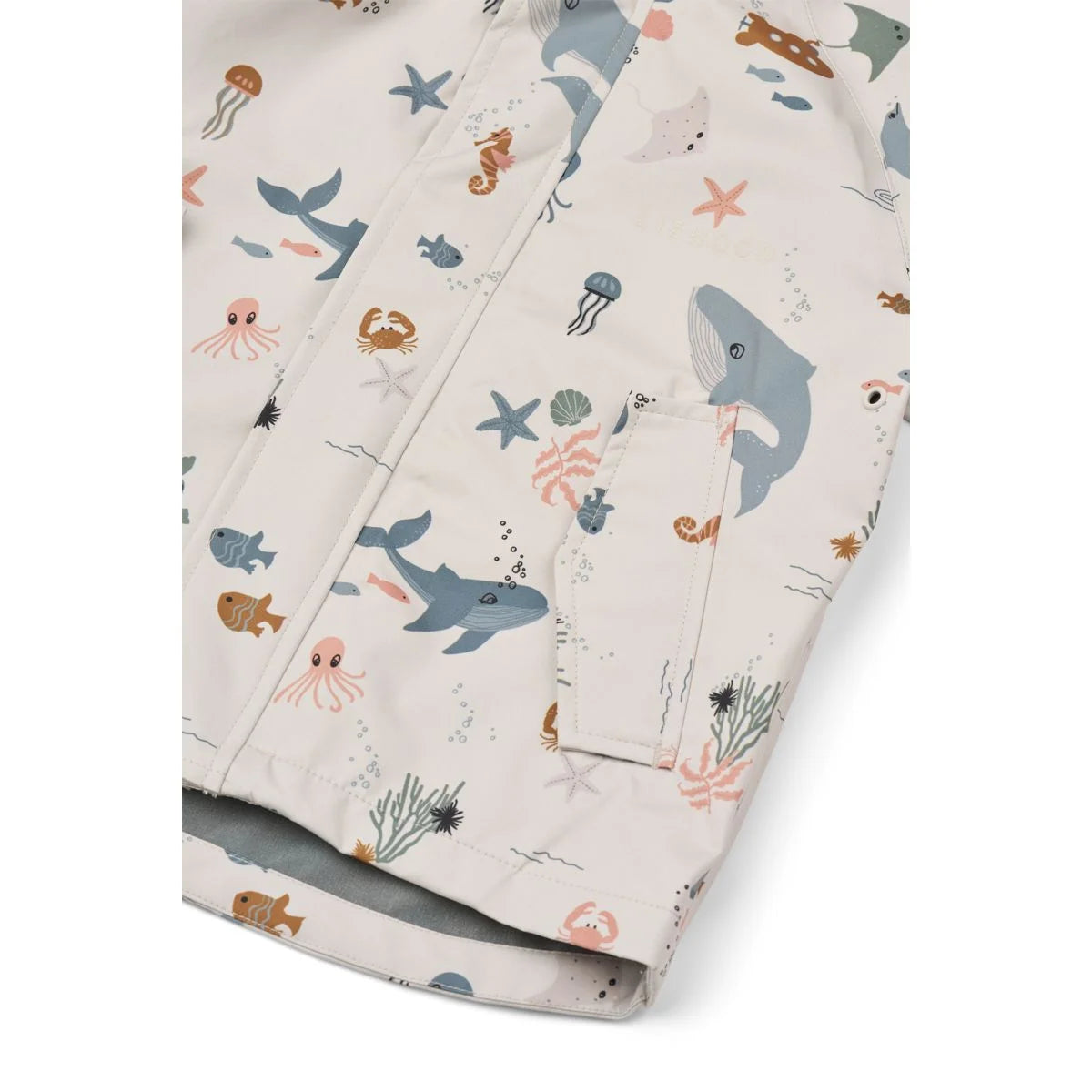 Musterte Kinderjacke aus dem Regenbekleidungsset PEDIA Sea Creature Sandy