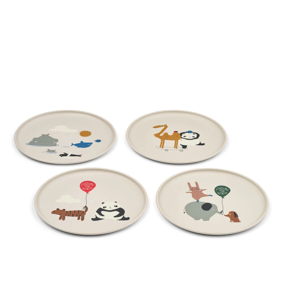 LIEWOOD Remco 4-Pack Kinderteller in around the world Sandy