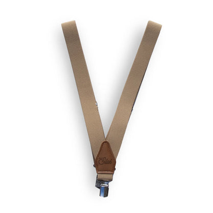 Silly Silas Retro V Braces in Sand Brown