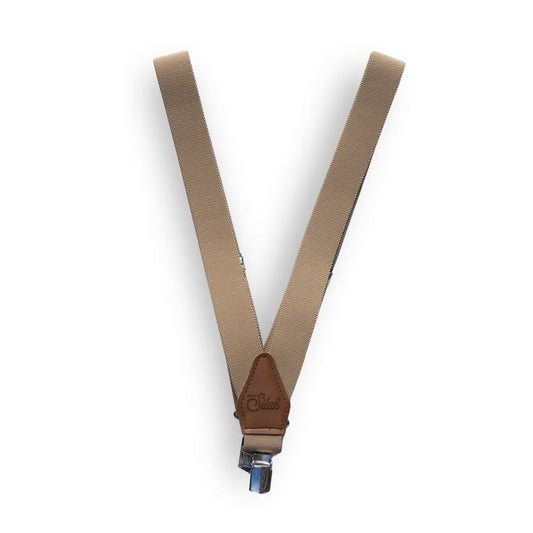 Silly Silas Retro V Braces in Sand Brown