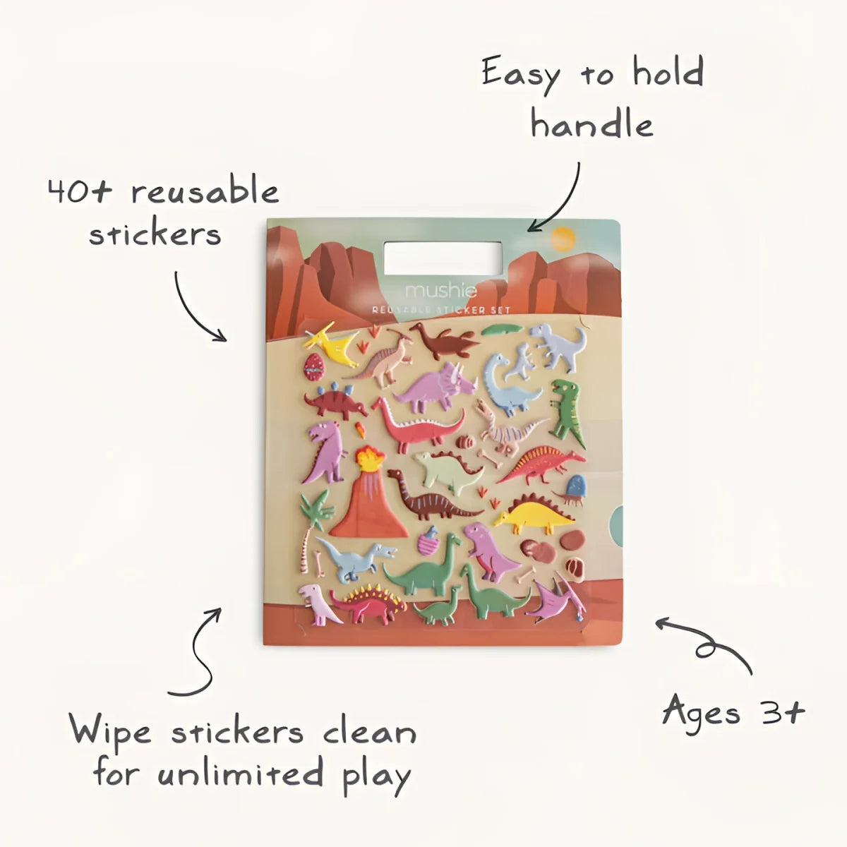 Dinosaur-themed wiederverwendbares Aufkleberset im Produkt Reusable Sticker Set Dino