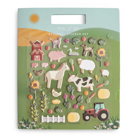 Mushie Reusable Sticker Set in Farm