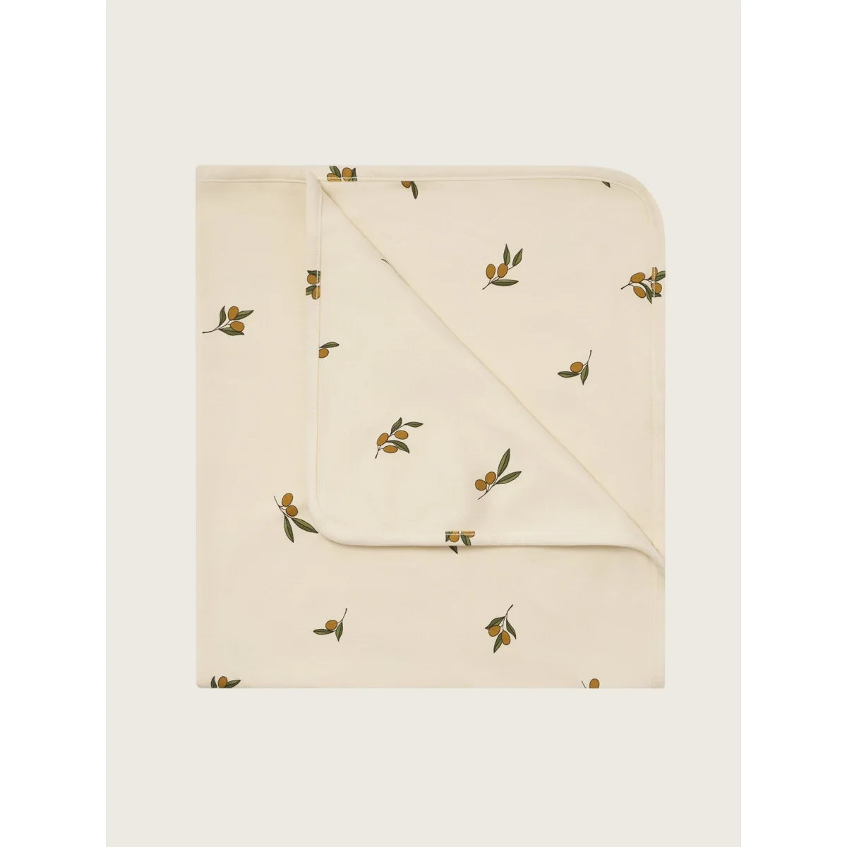 Doppelseitige Olive Garden Decke in Creme mit Olivenzweigen