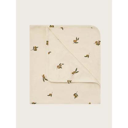 Doppelseitige Olive Garden Decke in Creme mit Olivenzweigen