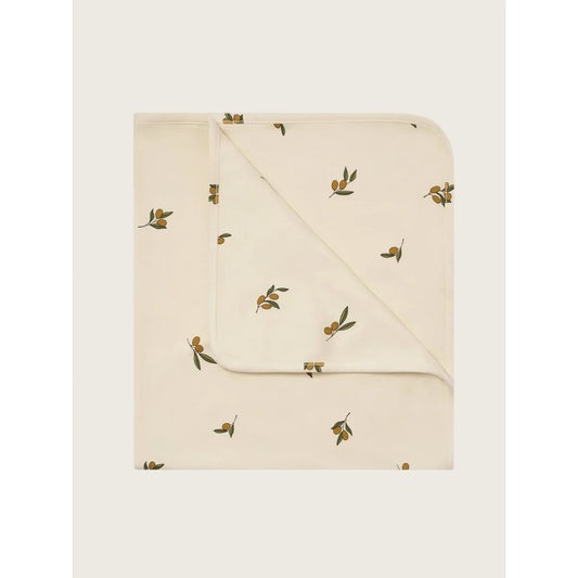 Doppelseitige Olive Garden Decke in Creme mit Olivenzweigen