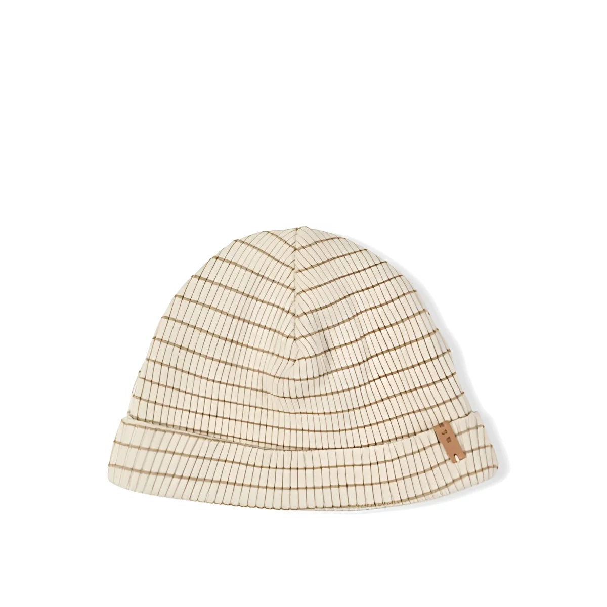 Weicher Rib-Beanie Biscuit Stripe aus GOTS-zertifizierter Bio-Baumwolle für empfindliche Köpfchen