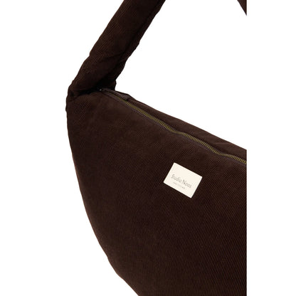 Rib Puffy Cross Body Bag | Dark Brown