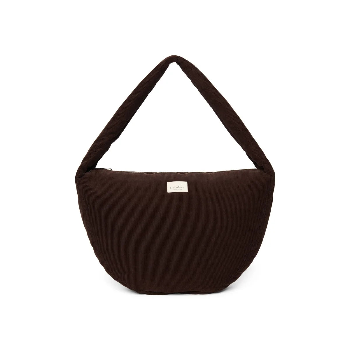 Rib Puffy Cross Body Bag | Dark Brown