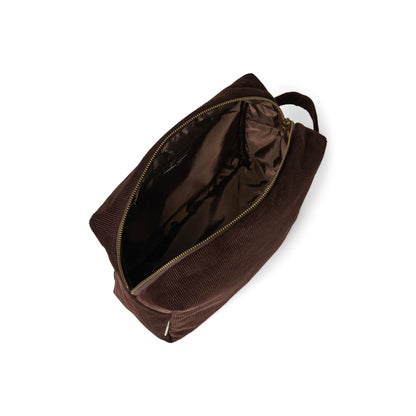 Rib Puffy Toiletry Bag | Dark Brown