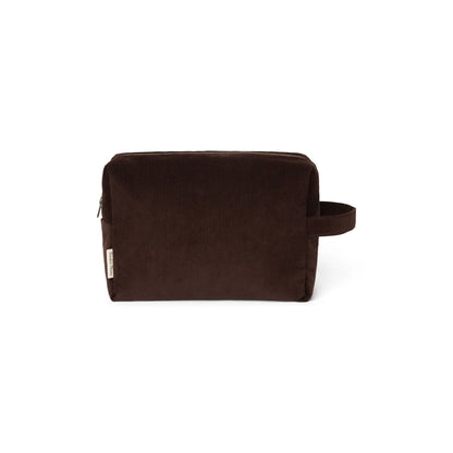 Rib Puffy Toiletry Bag | Dark Brown