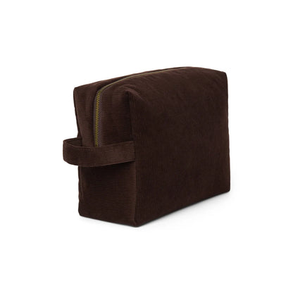Rib Puffy Toiletry Bag | Dark Brown