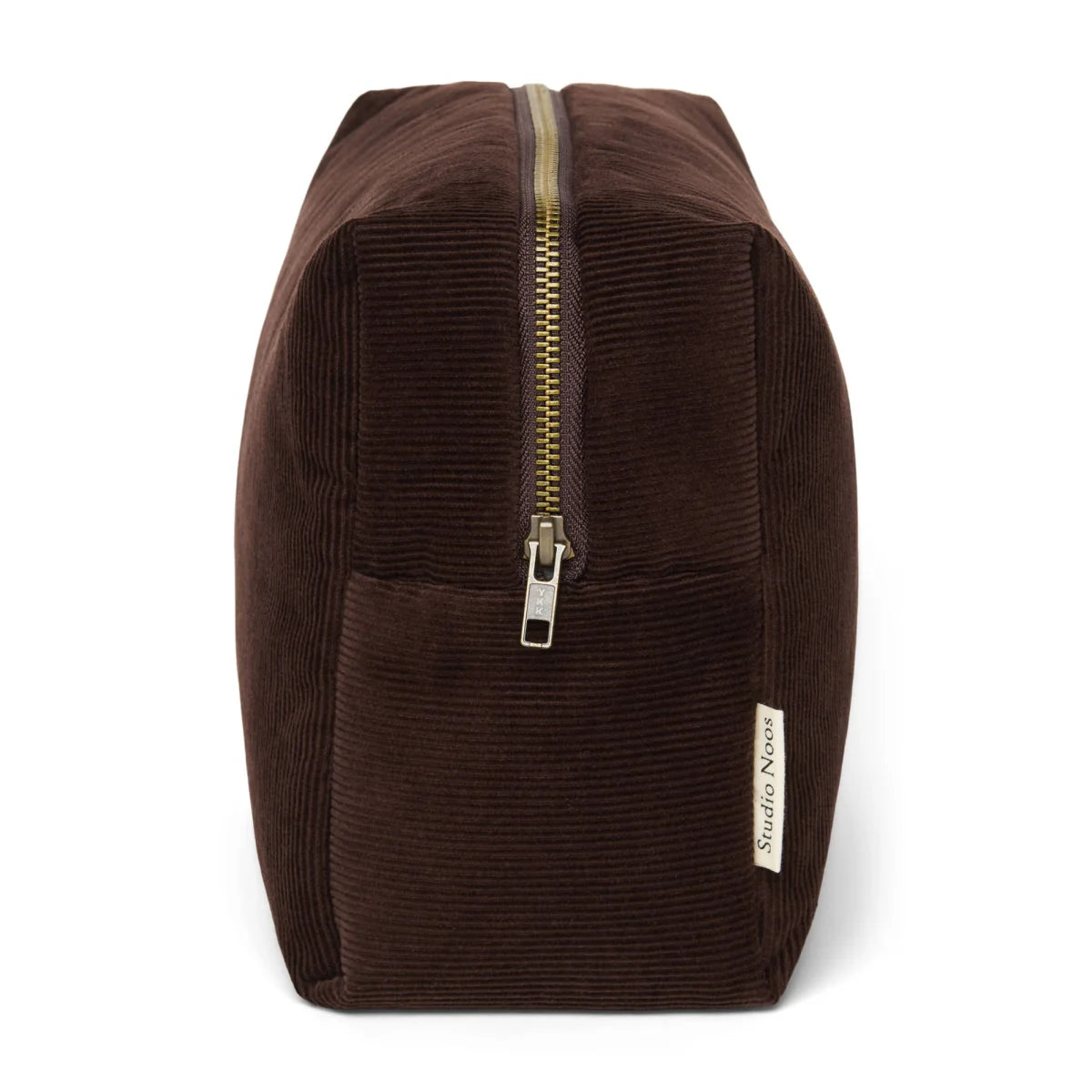 Rib Puffy Toiletry Bag | Dark Brown