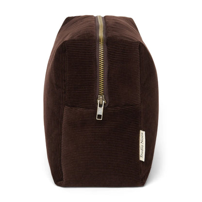 Rib Puffy Toiletry Bag | Dark Brown