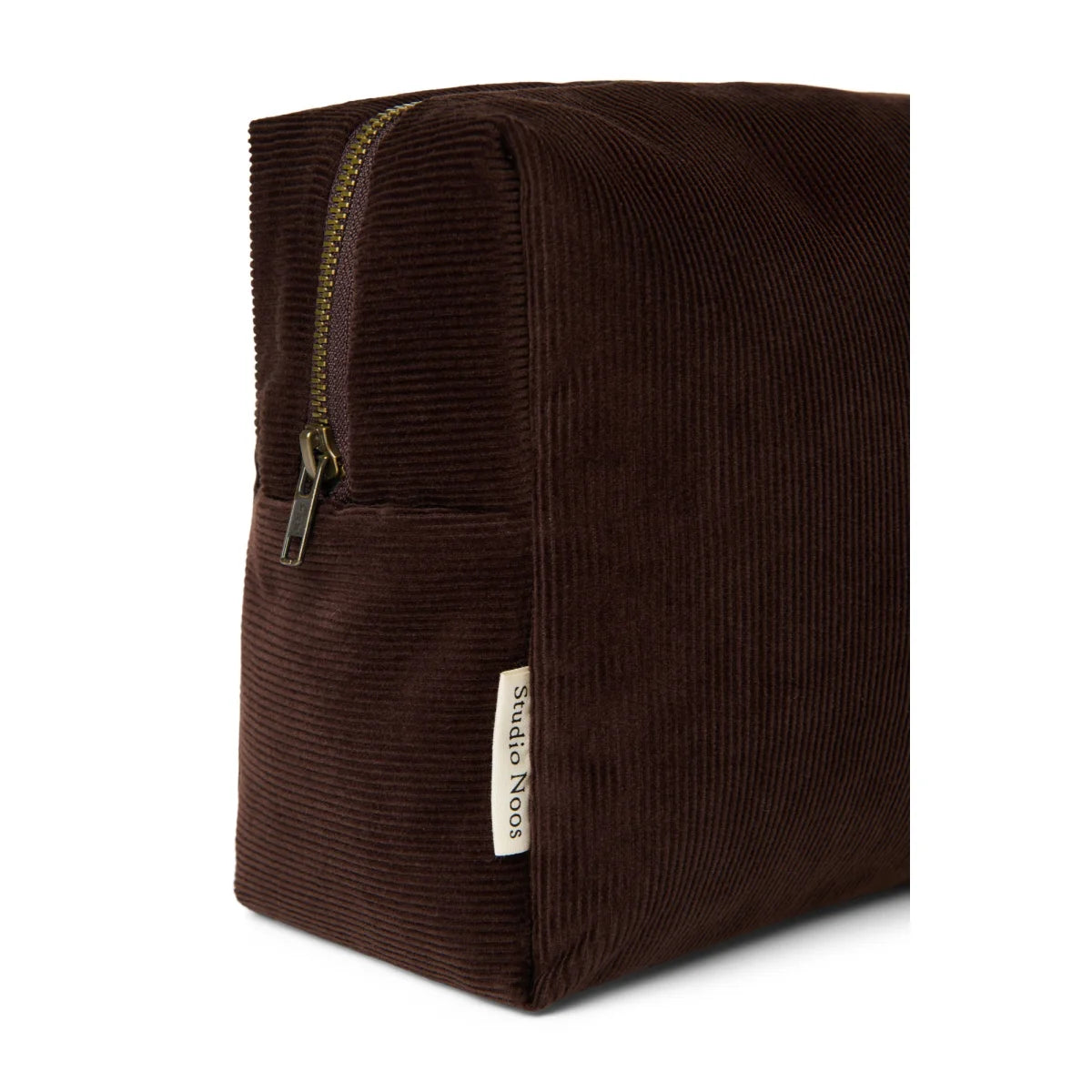 Rib Puffy Toiletry Bag | Dark Brown
