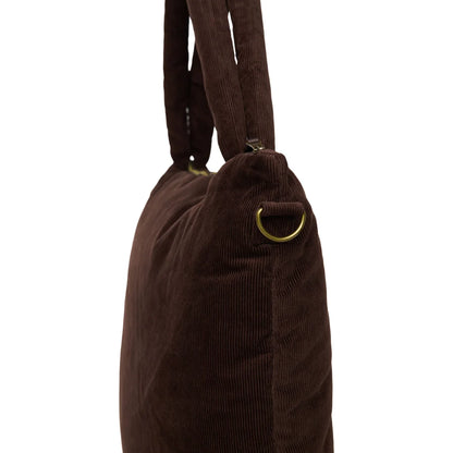 Rib Puffy Mom Diaper Bag | Dark Brown