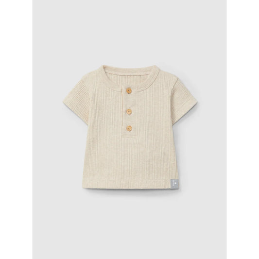 snug Ribbed T-Shirt in Natur