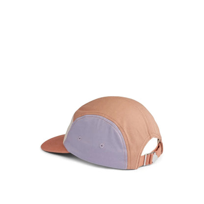 Beiger und lavendelfarbener five-panel cap rory cap cats multi mix mit farbblockdesign und verstellbarem riemen