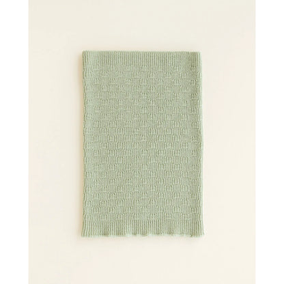 Leuchtend grüne, strukturierte gestrickte Schal Gigi Mint mit Rippenrand