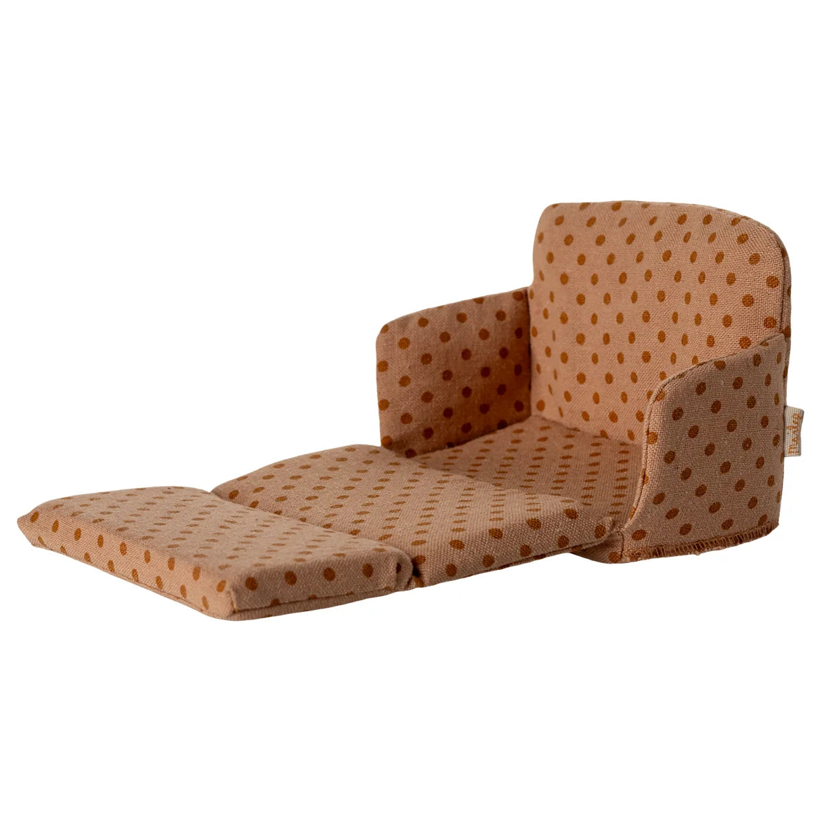 Schlafsofa Maus Punkte: Mini-Zusammenklappbarer Sessel in Pfirsich mit braunen Punkten