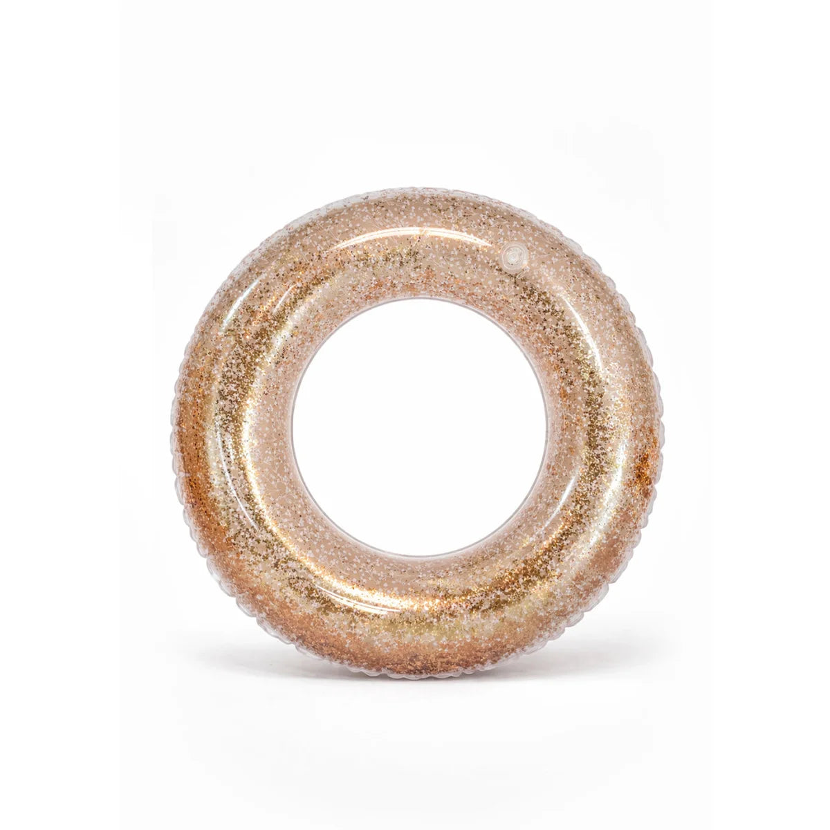 Schwimmring Baby Bloom mit schimmerndem Goldglitzer und geriffeltem Rand