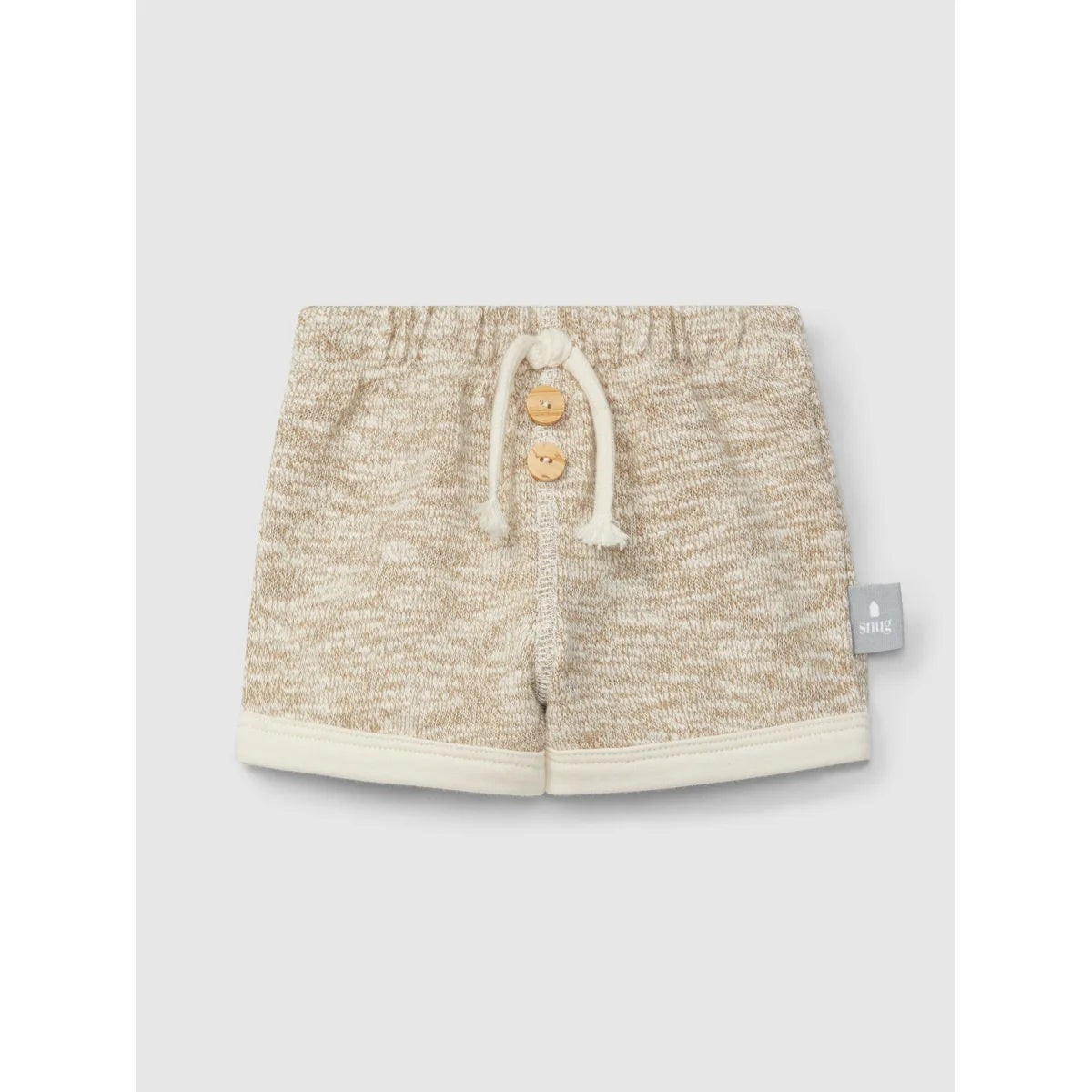 Beige Strickoptik Baby Shorts aus Jersey in natur für komfortable Kinderbekleidung