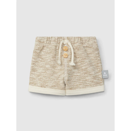 Beige Strickoptik Baby Shorts aus Jersey in natur für komfortable Kinderbekleidung