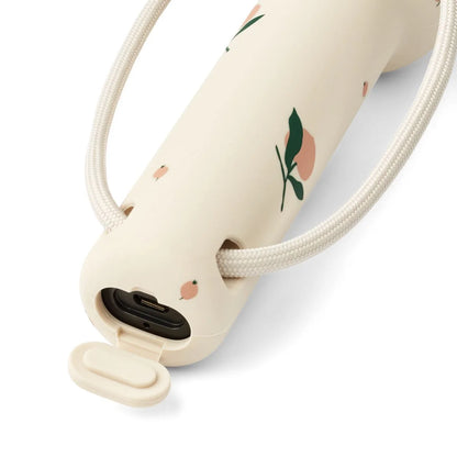 Cremefarbener Pfeifton mit zartem Blumenmuster und weißem Band im Produkt Peach Sea shell