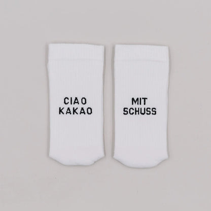 Eulenschnitt Socken MIT SCHUSS in Weiss