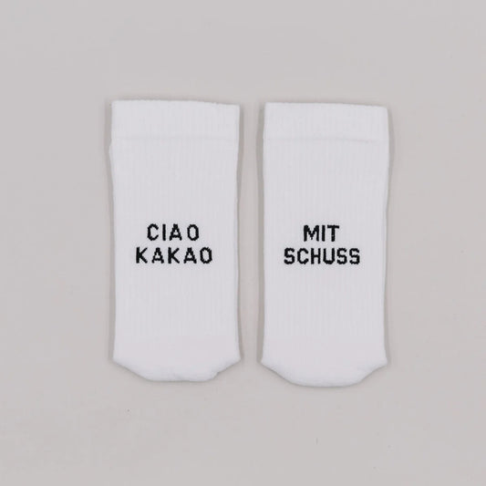 Eulenschnitt Socken MIT SCHUSS in Weiss