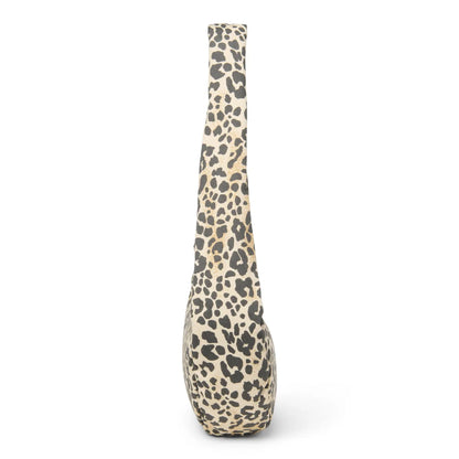 Schicke Creme-Handtasche mit schwarzem Leopardmuster, Soft Cotton Mini Cross Body Bag