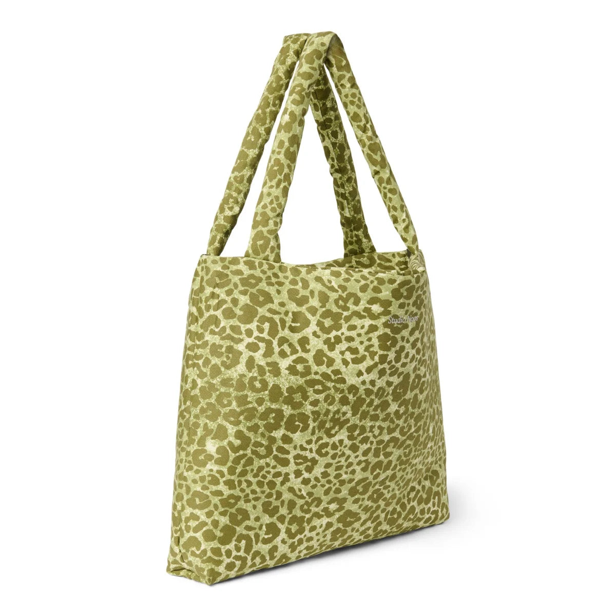 Olivgrüne Leopard Baumwoll-Mom-Tasche Studio Noos Taschen Oeko-Tex