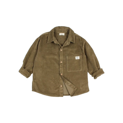 Búho Soft Velour Shirt in Kaki