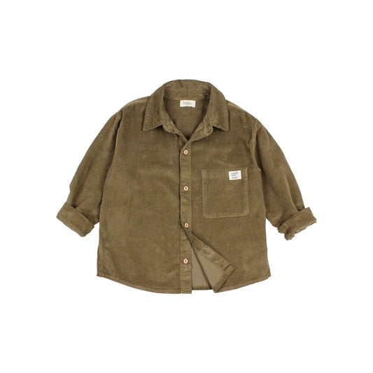 Búho Soft Velour Shirt in Kaki