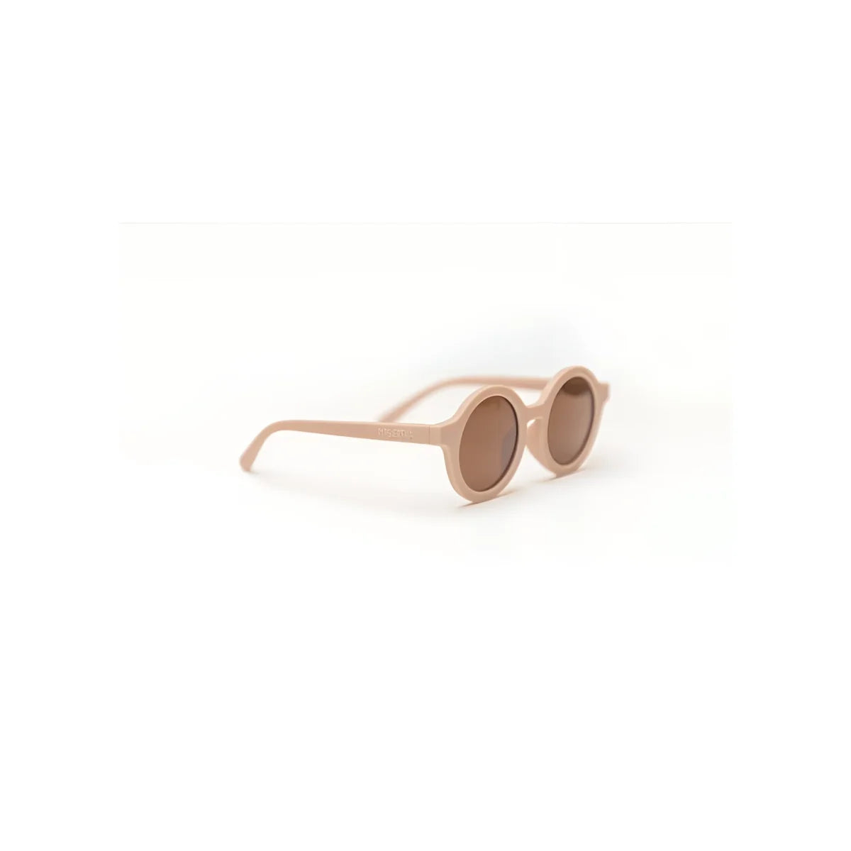 Runde, blassrosa Sonnenbrille mit getönten Gläsern in Soft Coral