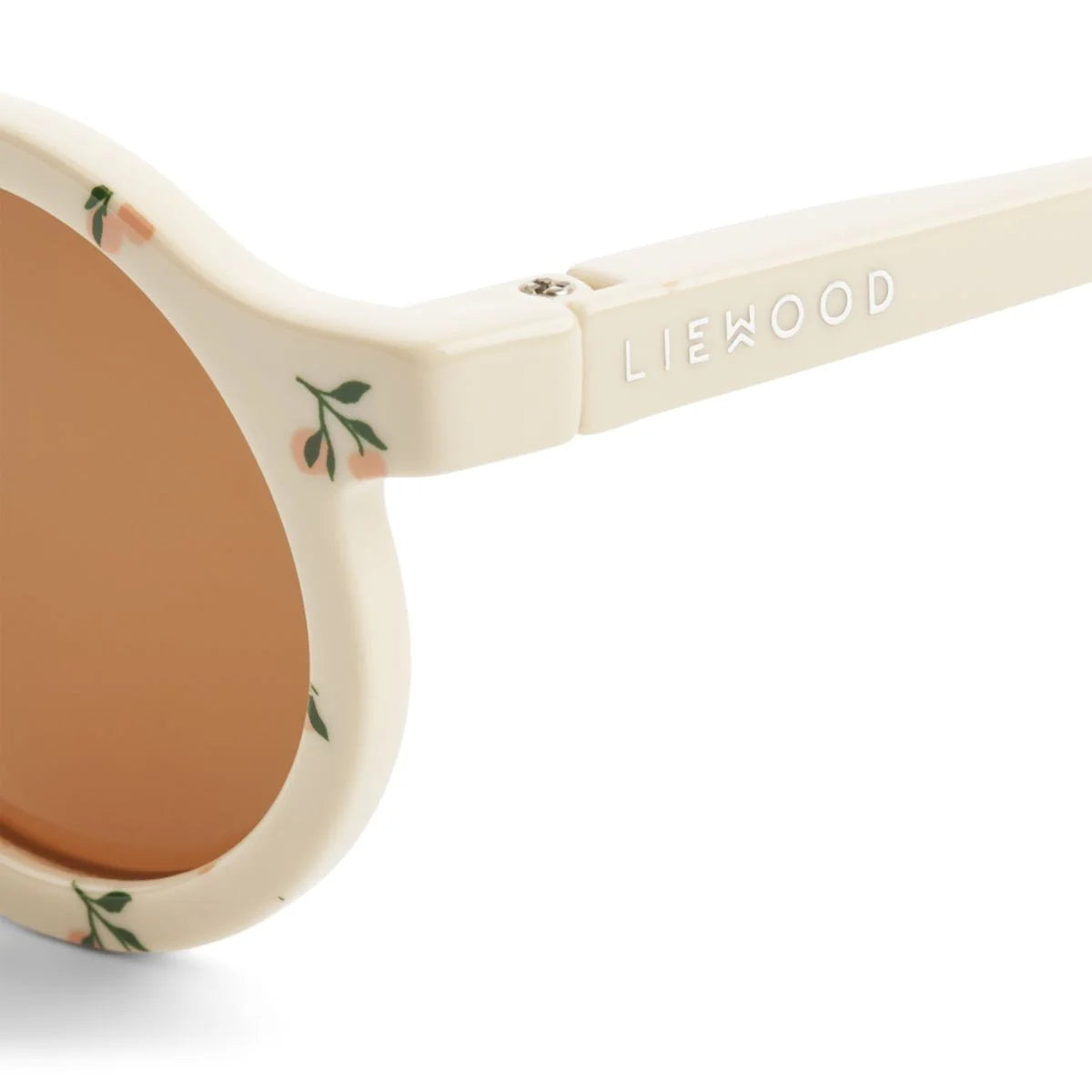 Blumengemusterte Kinder-Sonnenbrille DARLA Peach Sea shell, stilvoller Sonnenschutz