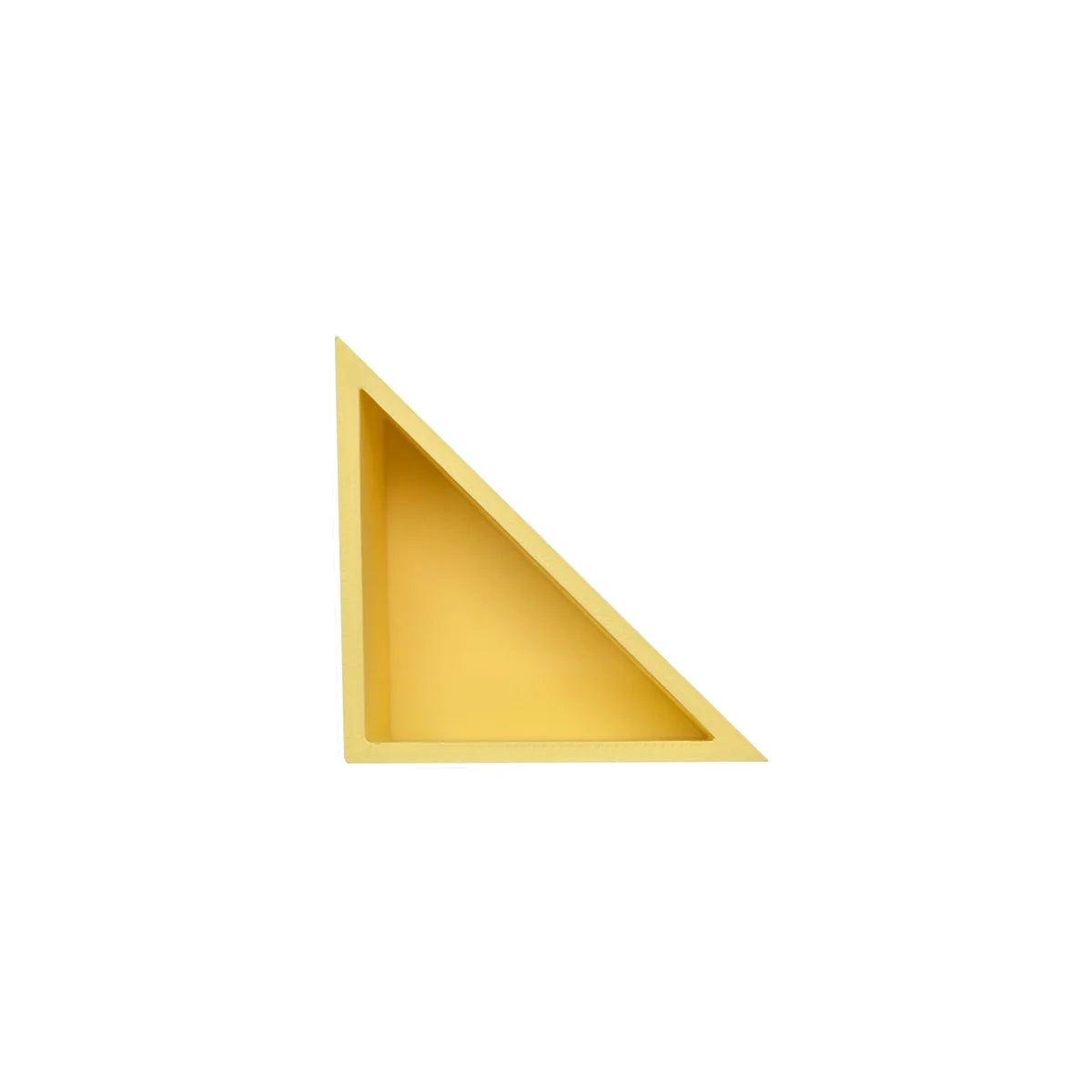 Gelbes dreieckiges wandregal spielschälchen mandigo mit glatter matter oberfläche aus robustem material