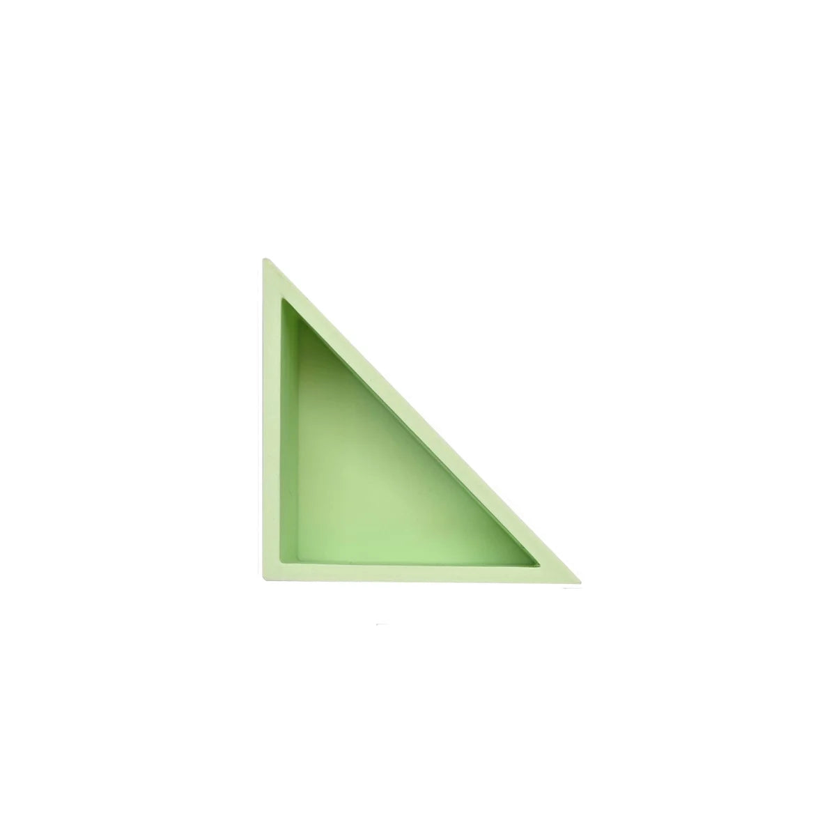 Ein minimalistisches mintgrünes dreieckiges wandregal speltschälchen mandigo mit matter oberfläche