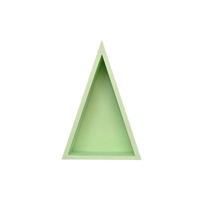 Minimalistisches mintgrünes dreieckiges wandregal spielschälchen mandigo aus glattem lackiertem holz