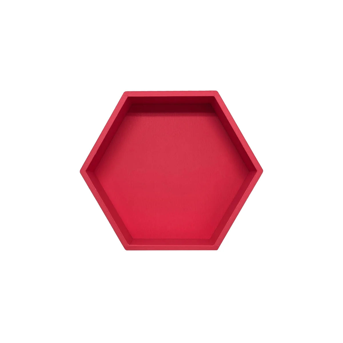 Vibrantes rotes sechseckiges spielschälchen mandigo aus nachhaltigem material ideal für ökologische baby- & kinderprodukte
