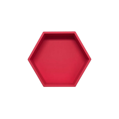 Vibrantes rotes sechseckiges spielschälchen mandigo aus nachhaltigem material ideal für ökologische baby- & kinderprodukte