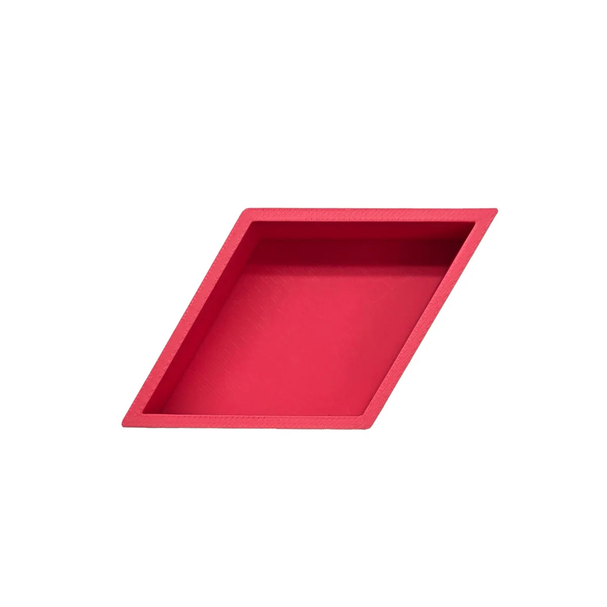 Ein rotes, quadratisches silikonbackform spielschälchen mandigo mit glatter innenfläche ideal für ökologische