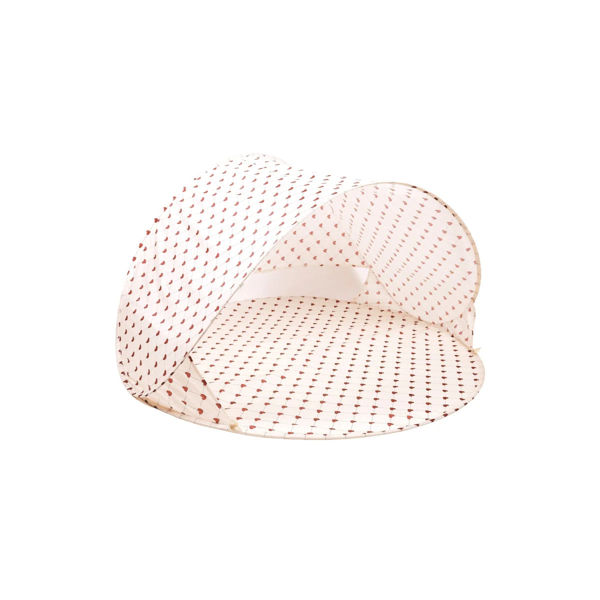 Pop-up Baby Strandzelt UV 50+ mit Herzmuster von Lovely Roots in aktueller Ansicht