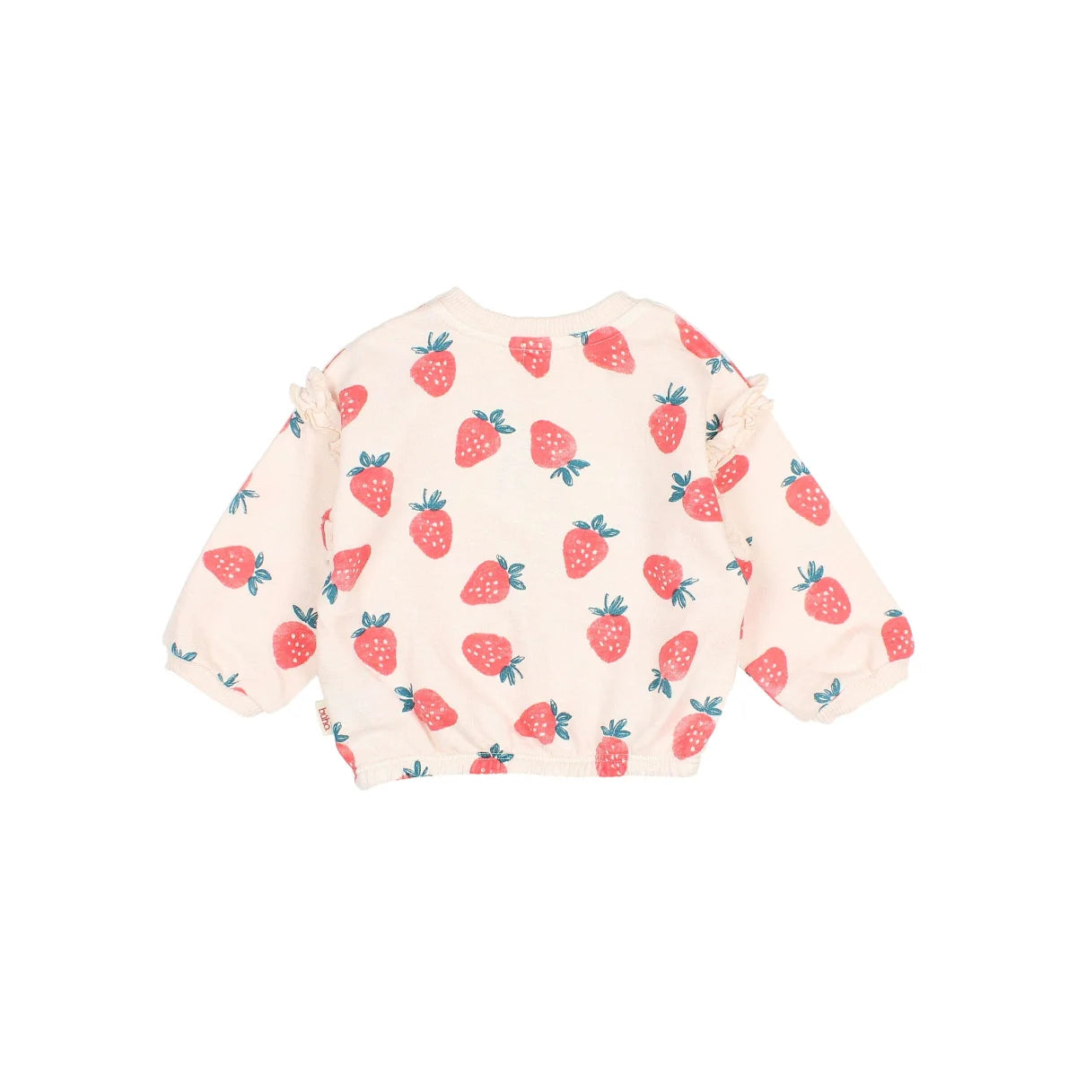 Cremefarbene Strawberry Sweatshirt mit langen Ärmeln und Erdbeermuster