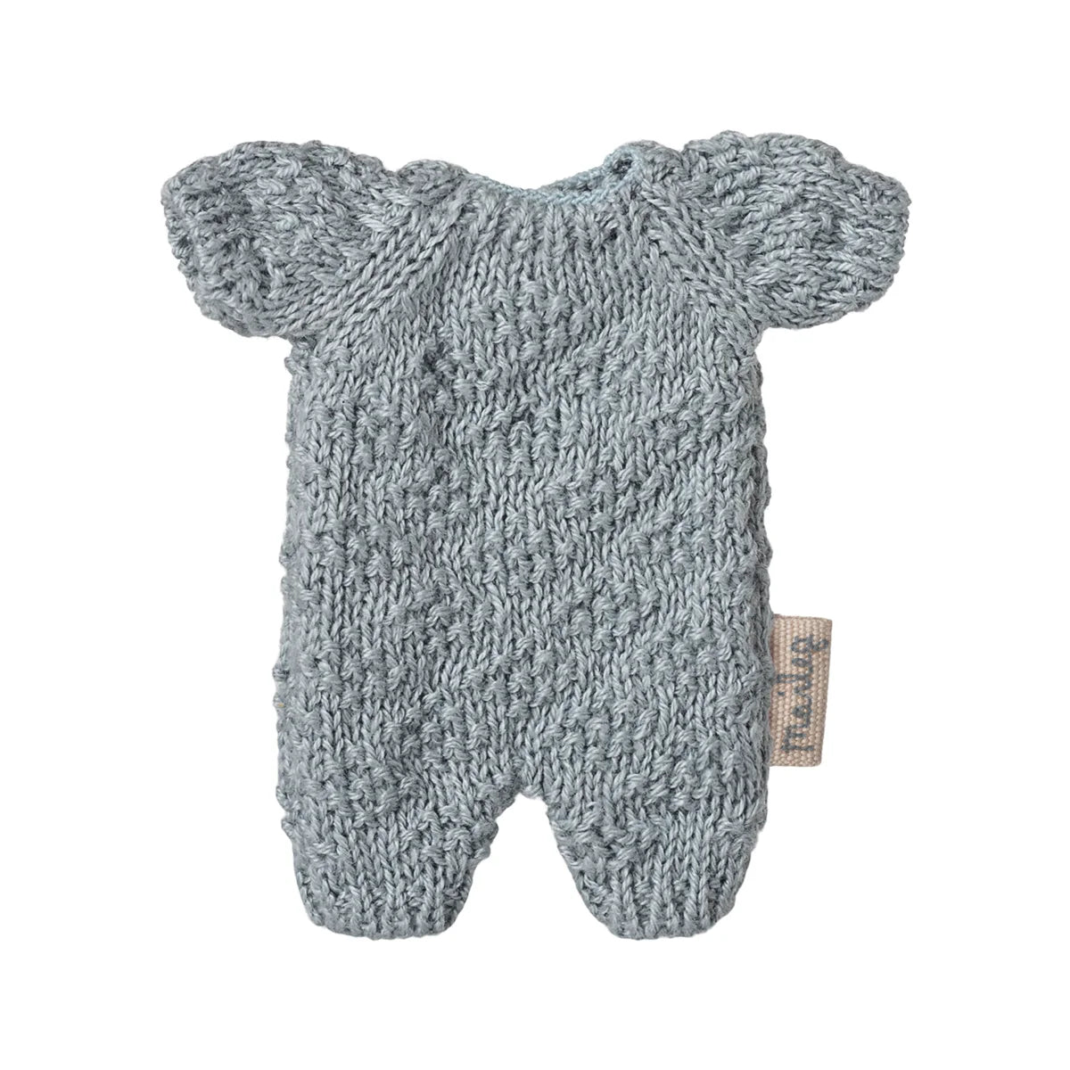Strickanzug Mikro Blau: hellblauer Mikro-Strickanzug mit kurzen Ärmeln