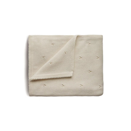 Mushie Strickdecke Pointelle in Ivory