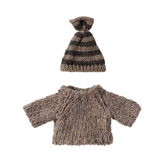 Maileg Strickpullover und Mütze, Grosser Bruder Maus